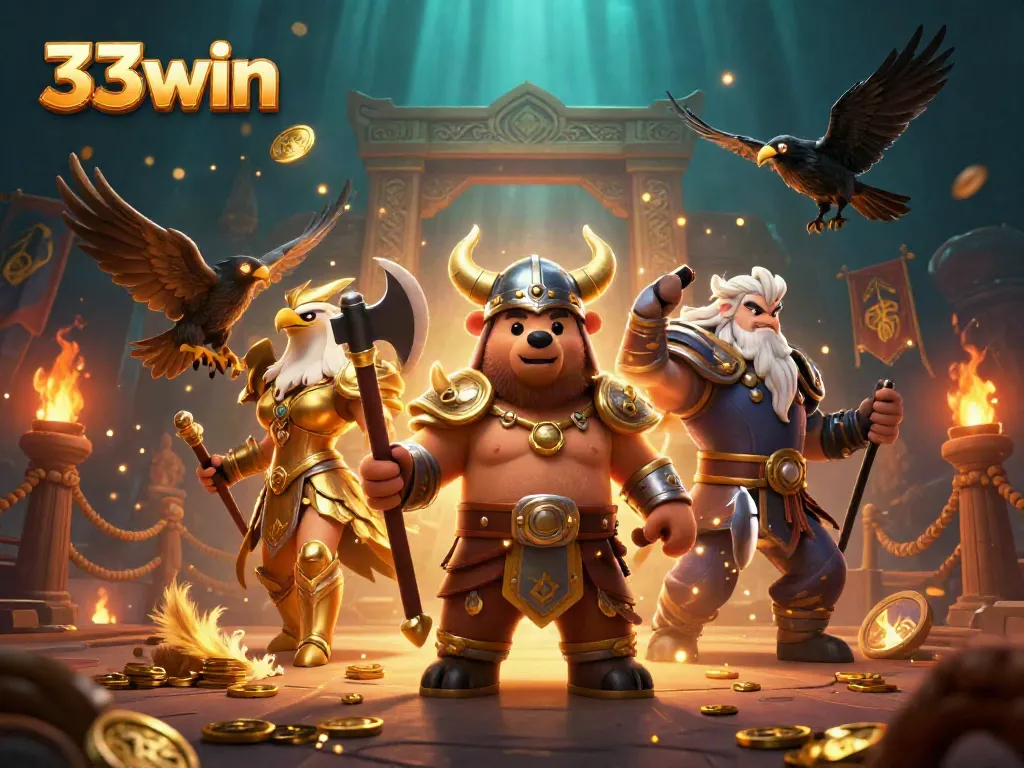 Experience thrilling gameplay at 33win with vibrant casino scenes and legendary characters.