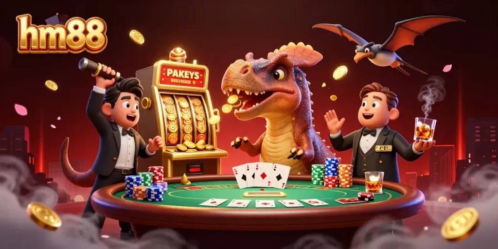 Experience the excitement with hm88 as a pachycephalosaurus wins jackpots at a lively casino