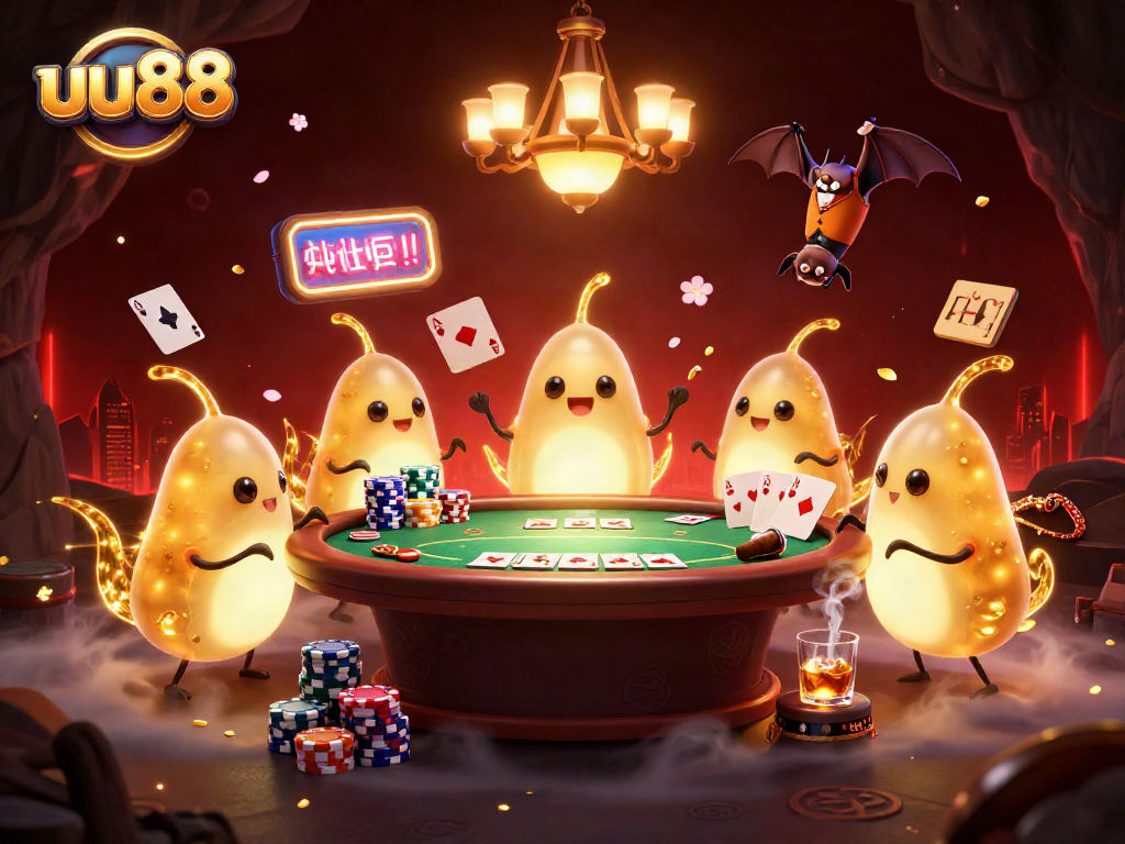 Experience the thrill of poker with uu88 at a captivating cave casino, illuminated by glowworms.