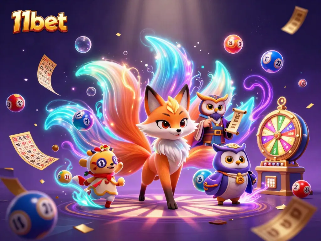Win big at 11bet with exciting slots and vibrant game elements in an immersive 3D illustration.