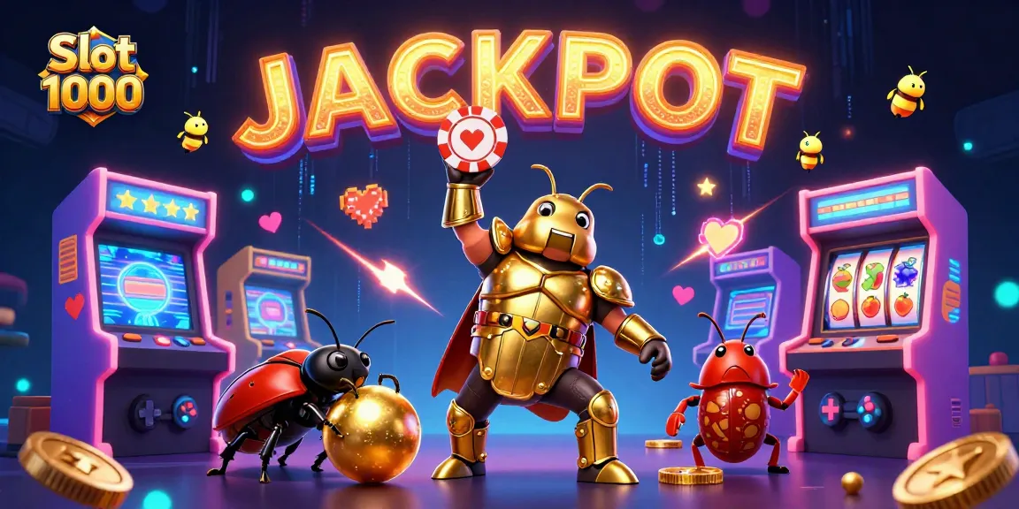 Experience the thrill of Slot 1000 in an epic casino scene with fireflies spelling JACKPOT!