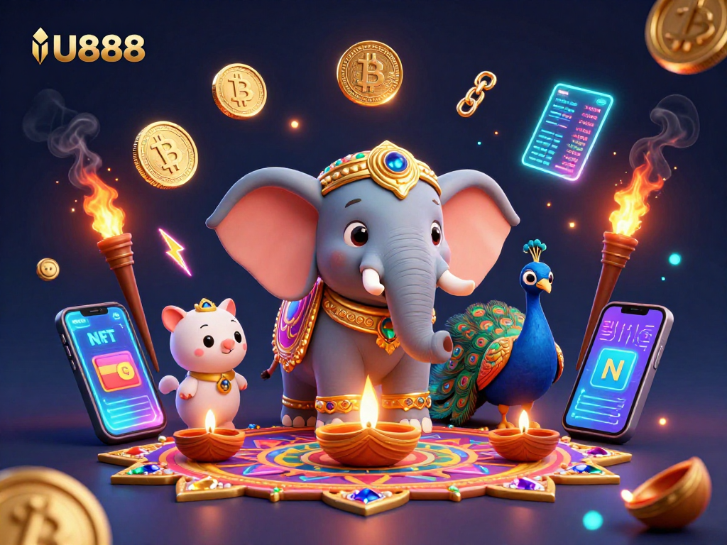 Engage in thrilling gaming strategies at U888, featuring vibrant 3D elements and dynamic action.