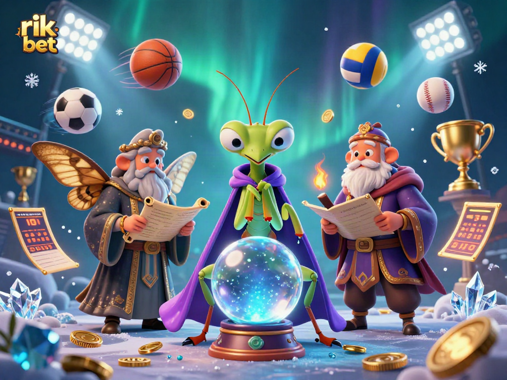 Engage with exciting rik bet sports betting illustrated by energetic characters in a dynamic casino scene.