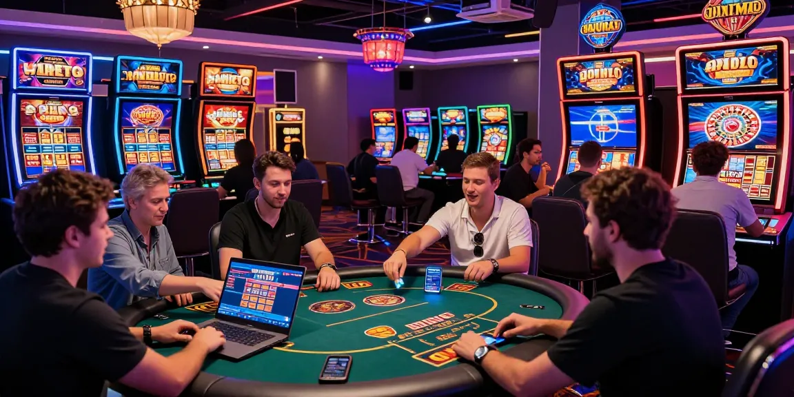 Engaging scene of players enjoying cermin303 online casino with vibrant atmosphere and dynamic games.