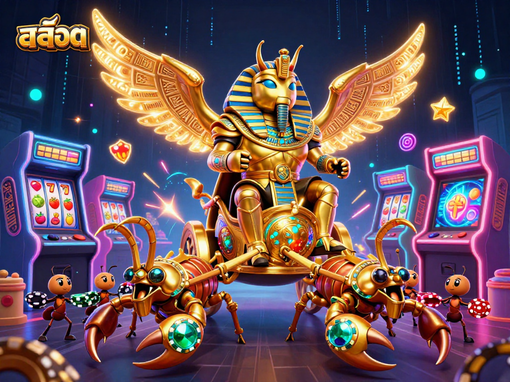 Spin and win with สล็อต at the epic golden chariot and scorpion showdown!