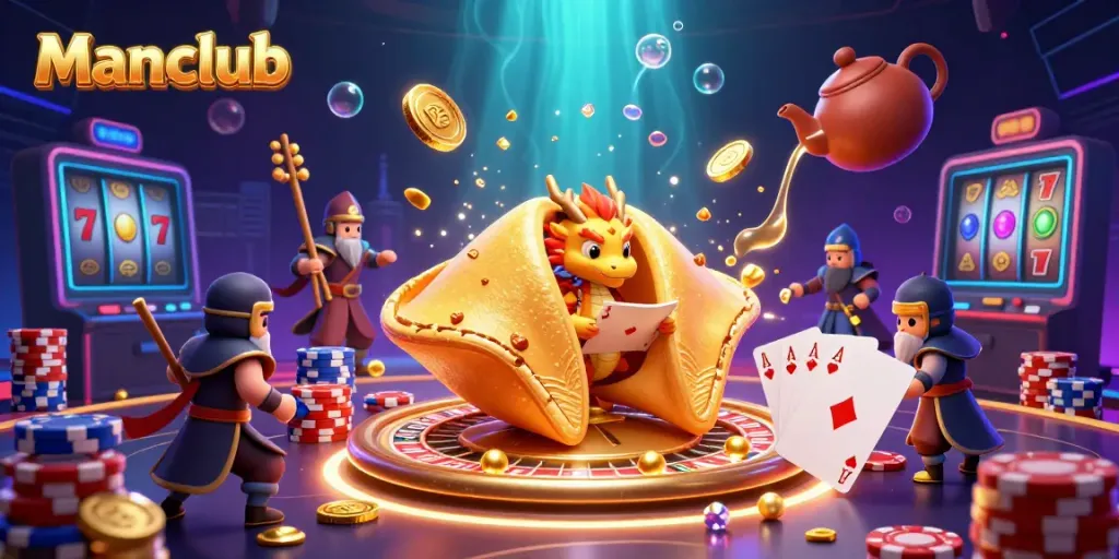 Experience fun and wins at Manclub with dynamic casino elements and vibrant characters!