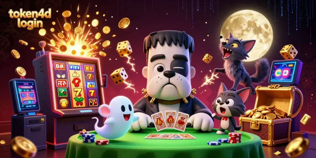 Permainan kartu oleh monster anjing Frankenstein di kasino virtual dengan token4d login yang menyenangkan.