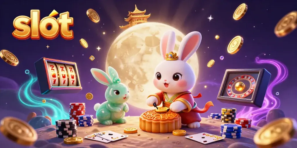 Menggulung slot dan meraih kemenangan dengan simbol keberuntungan di mesin slot.