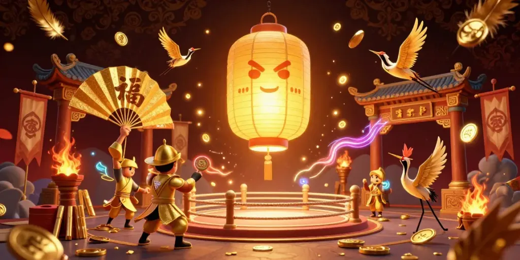 IWIN illuminates the night market casino scene with gold lanterns and dynamic betting action.