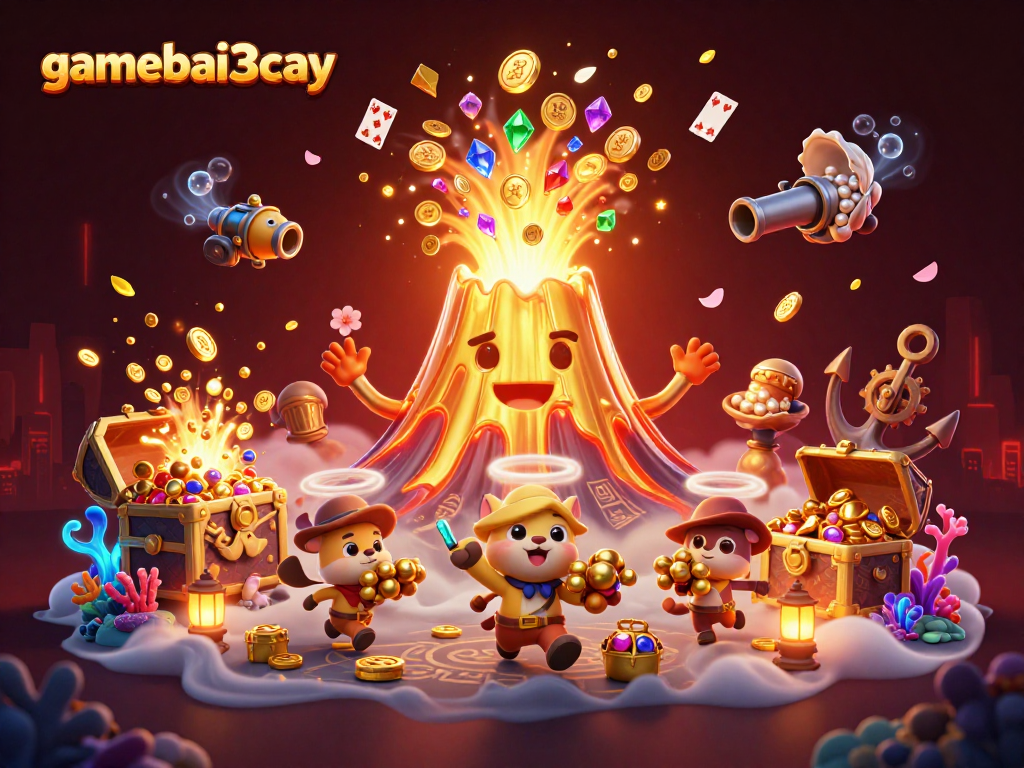 Experience thrilling gameplay with gamebai3cay as the golden volcano erupts treasure and excitement.