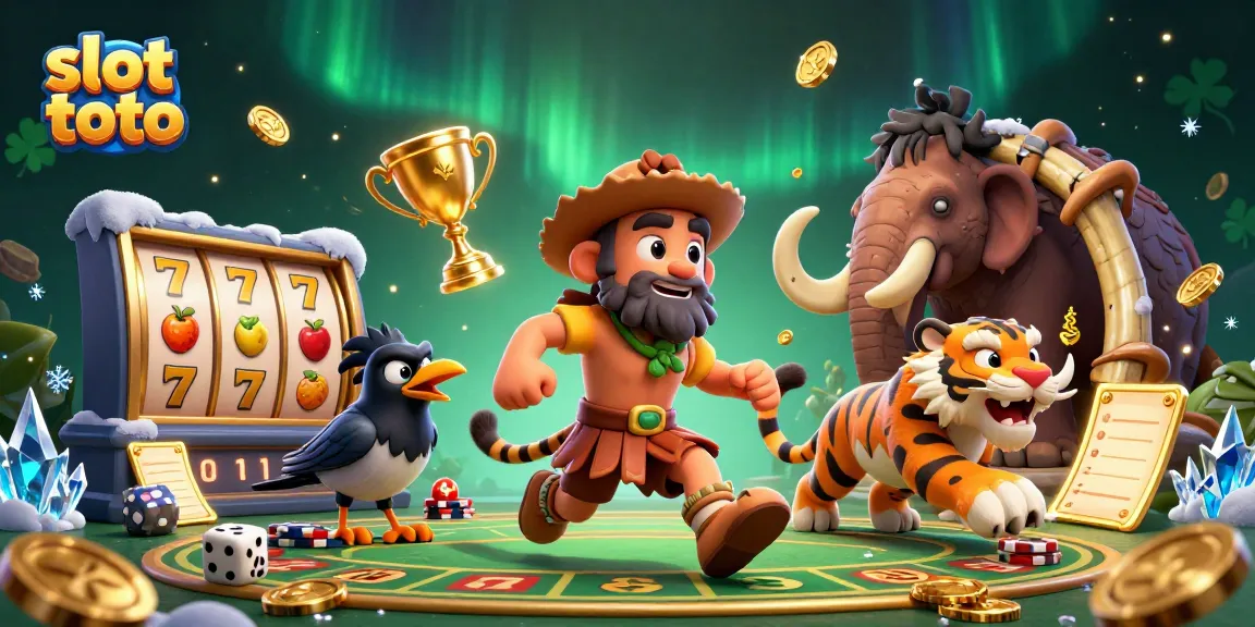 Experience thrilling slot toto adventures in a dynamic prehistoric casino scene.
