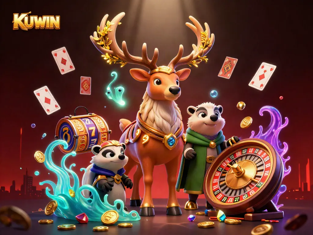 Winning with KUWIN: Experience vibrant casino elements in an engaging gaming backdrop.