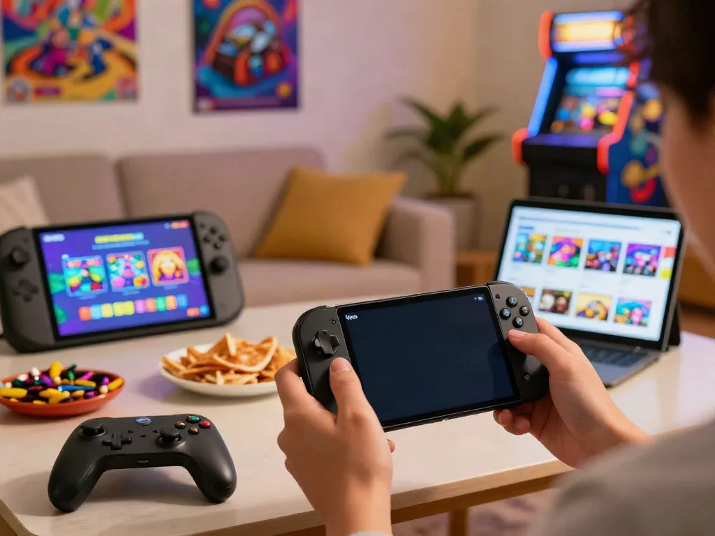 Engaging Yono Arcade mobile gaming experience with colorful game displays.