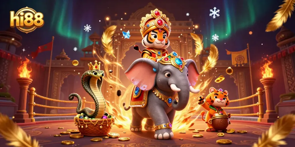 Bet on excitement with hi88 featuring a colorful scene of carnival-style gaming and luck.