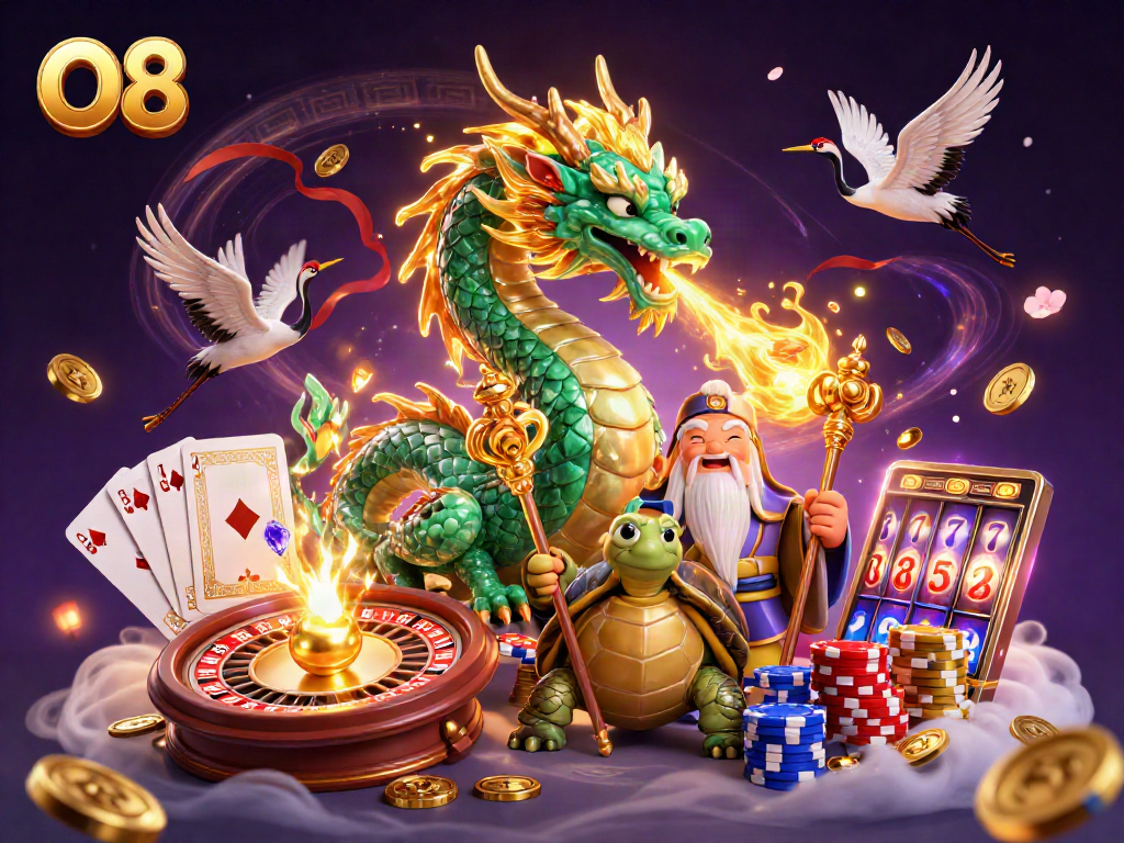 Experience O8's thrilling casino adventure with magical creatures and dynamic gaming elements.