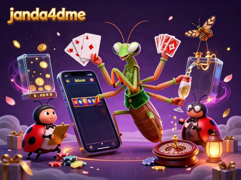 Janda4dme menyajikan suasana perjudian yang mengasyikkan dengan karakter unik dalam ilustrasi 3D.