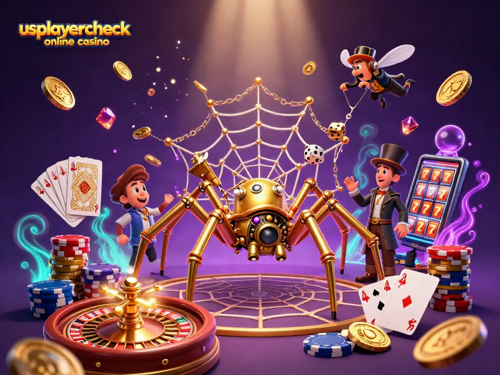 Experience the thrill at usplayercheck online casino with a captivating 3D cartoon casino scene.