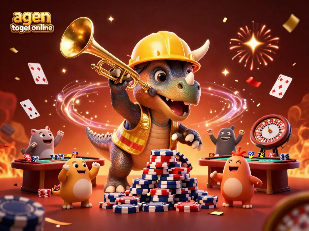 Winning moments in the world of agen togel online with vibrant poker action and celebration.