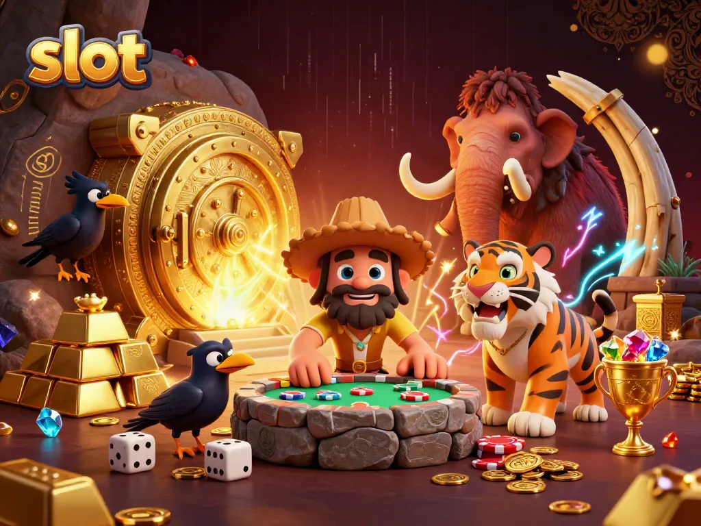 Spin the exciting slot with a vibrant 3D casino atmosphere filled with treasures.