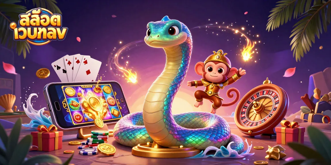 Play the latest สล็อตเว็บตรง games with vibrant graphics and exciting features, illustrated in 3D art.