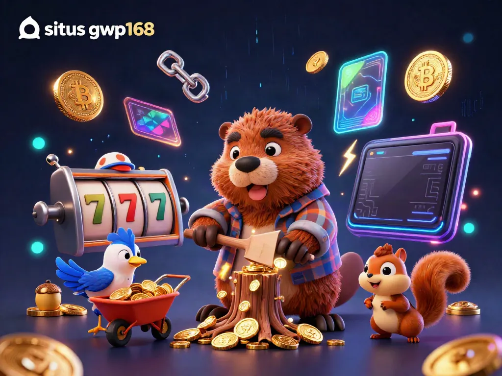 Menangkan jackpot di situs gwp168 sambil menyaksikan beaver mengumpulkan koin emas.