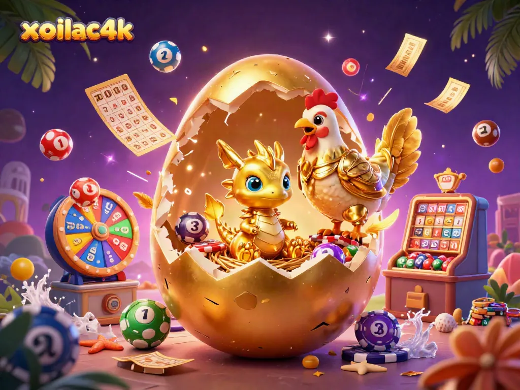Engage with xoilac4k's thrilling gaming world featuring a golden dragon and vibrant casino elements.