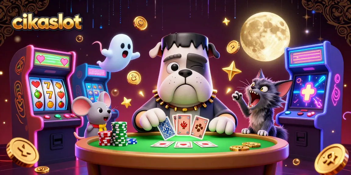 Engage in gameplay with cikaslot's thrilling card games at a vibrant casino scene.