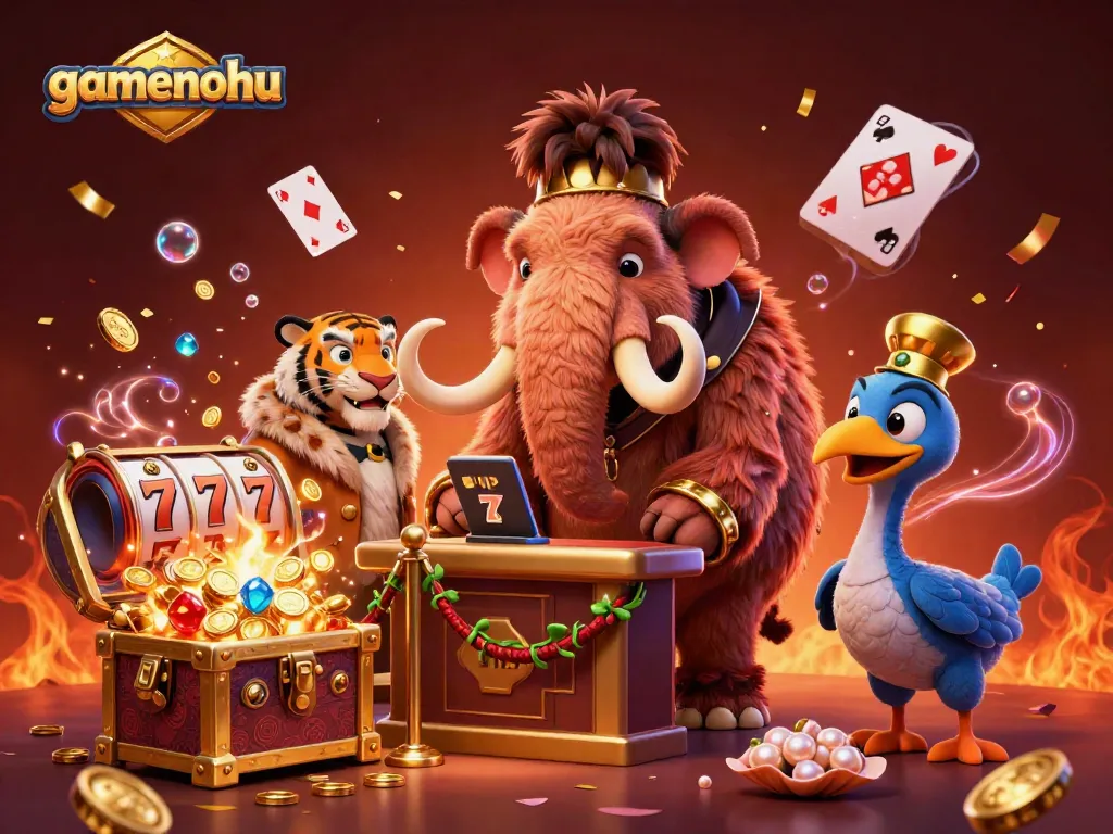 Experience gamenohu's vibrant casino adventure with a woolly mammoth bouncer and treasures galore.