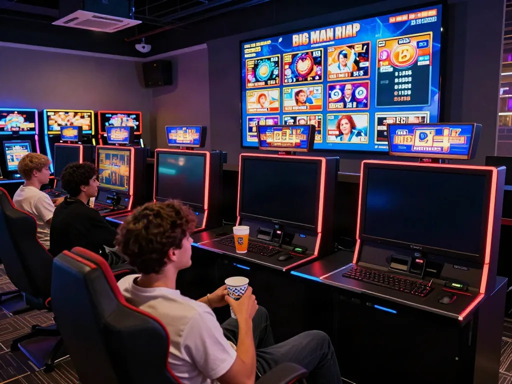 luxury12 gaming lounge with players enjoying exciting slot gameplay and vibrant graphics