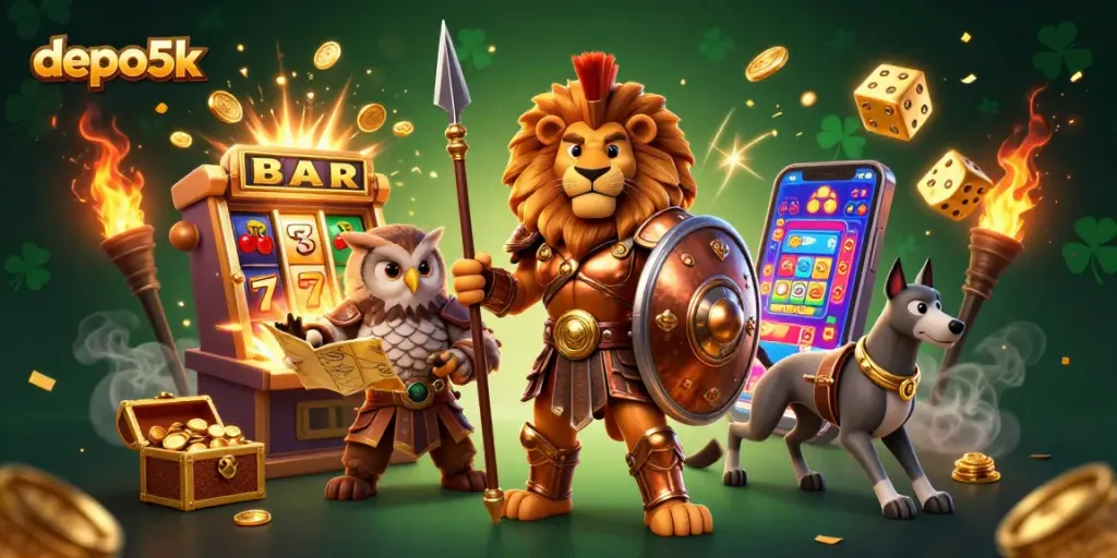 Spin jackpots with depo5k and unlock wealth in this dynamic casino scene filled with action.