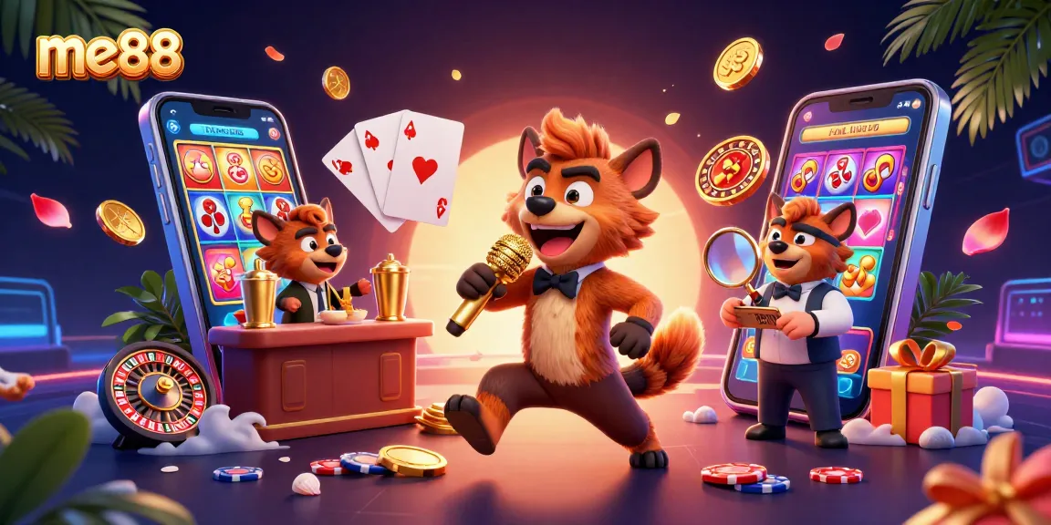 Experience excitement at me88 with hyenas running a casino, featuring vibrant gameplay and lively atmosphere.