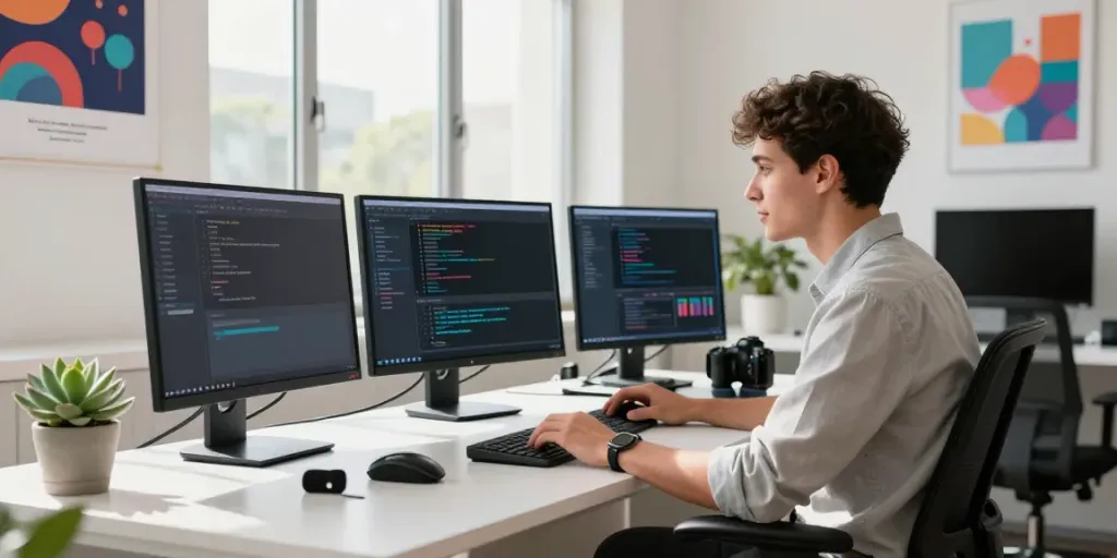 Candy AI alternatives explored in a modern digital workspace with coding and creativity tools.