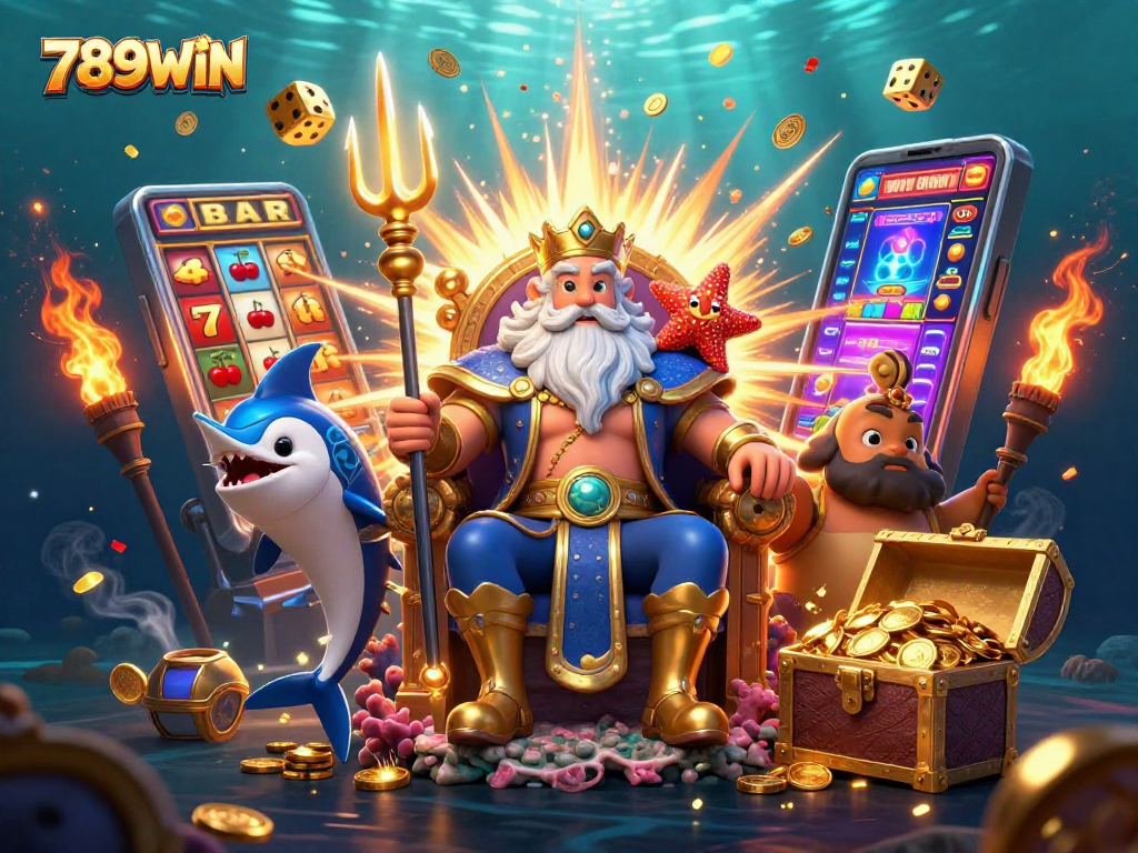 Engage with the exciting world of 789WIN casino featuring Neptune and vibrant slot machine action