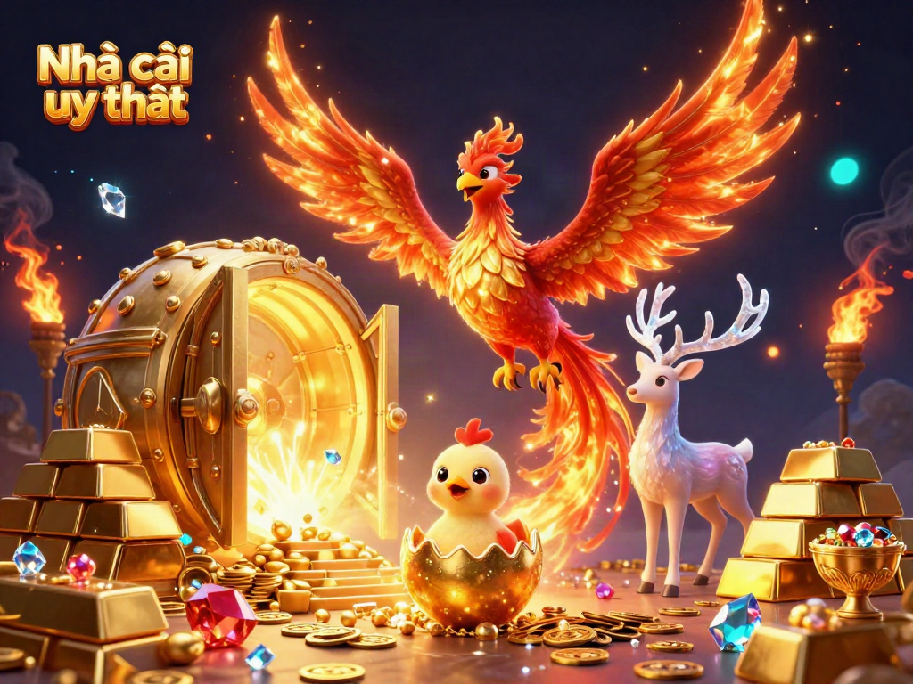 Experience the excitement of Nhà cái uy tín with vibrant 3D casino visuals showcasing epic gambling elements.