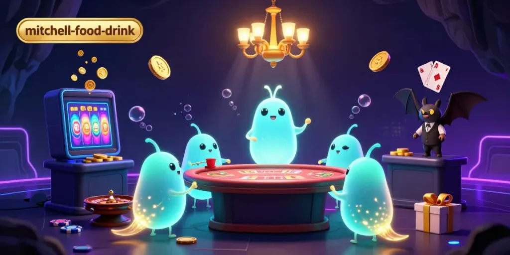 Engage with the colorful casino gaming experience at mitchell-food-drink featuring glowworms and playful elements.