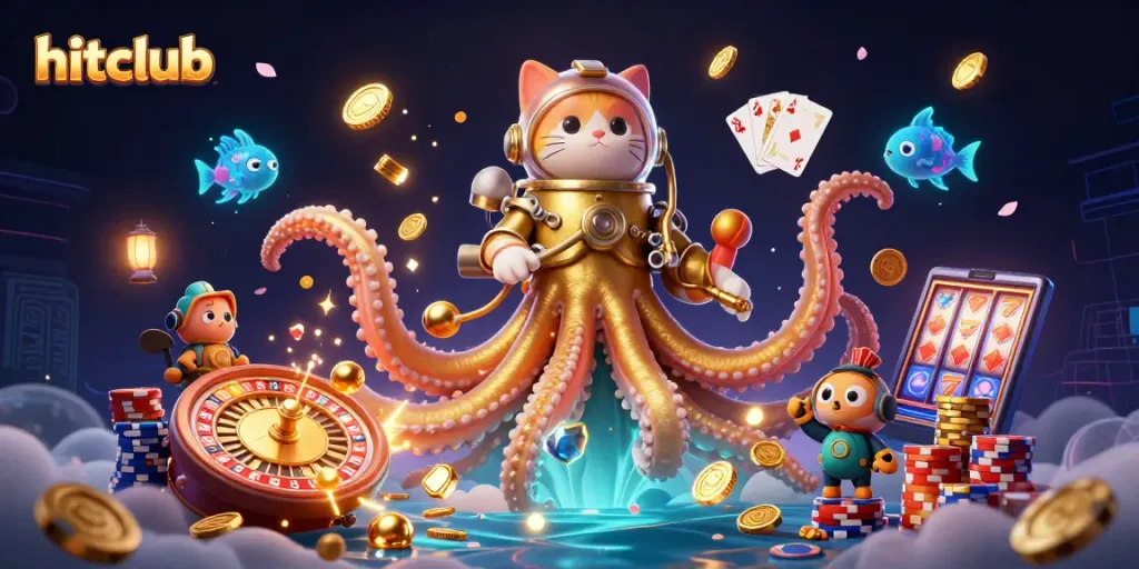 Experience big wins with hitclub as vivid characters and casino treasures come to life in a vibrant ocean scene.