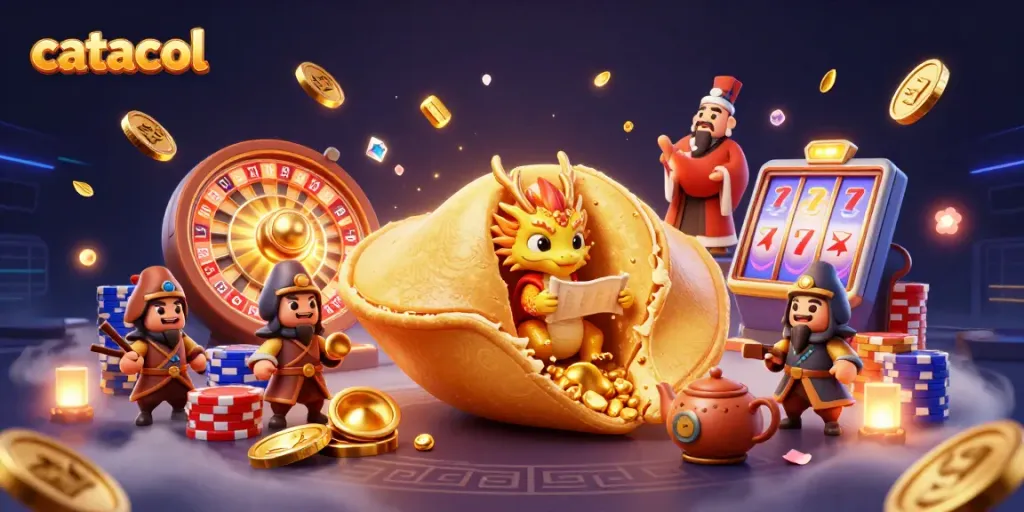 Engage with catacol's festive casino scene filled with golden fortunes, exciting slots, and dynamic gaming elements.