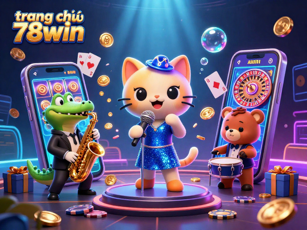 Experience the excitement of trang chủ 78win with this vibrant 3D casino illustration, featuring engaging game elements.