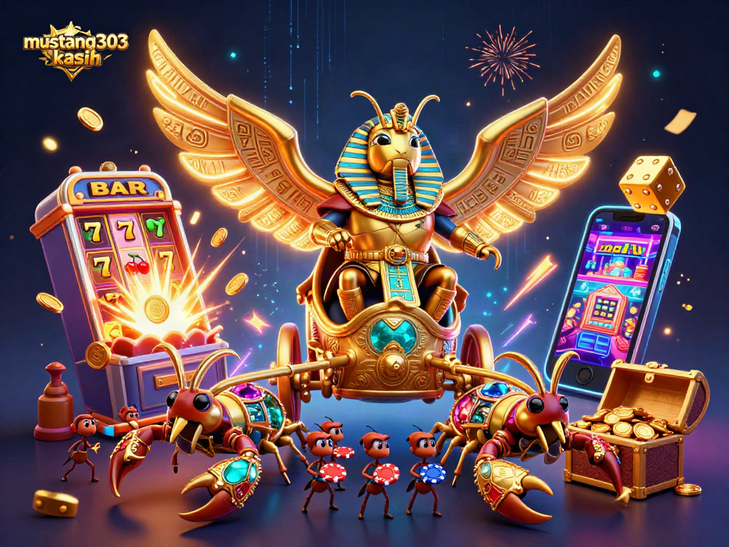 Experience big wins at mustang303 kasih with a dynamic scene of casino excitement and golden jackpot victories!
