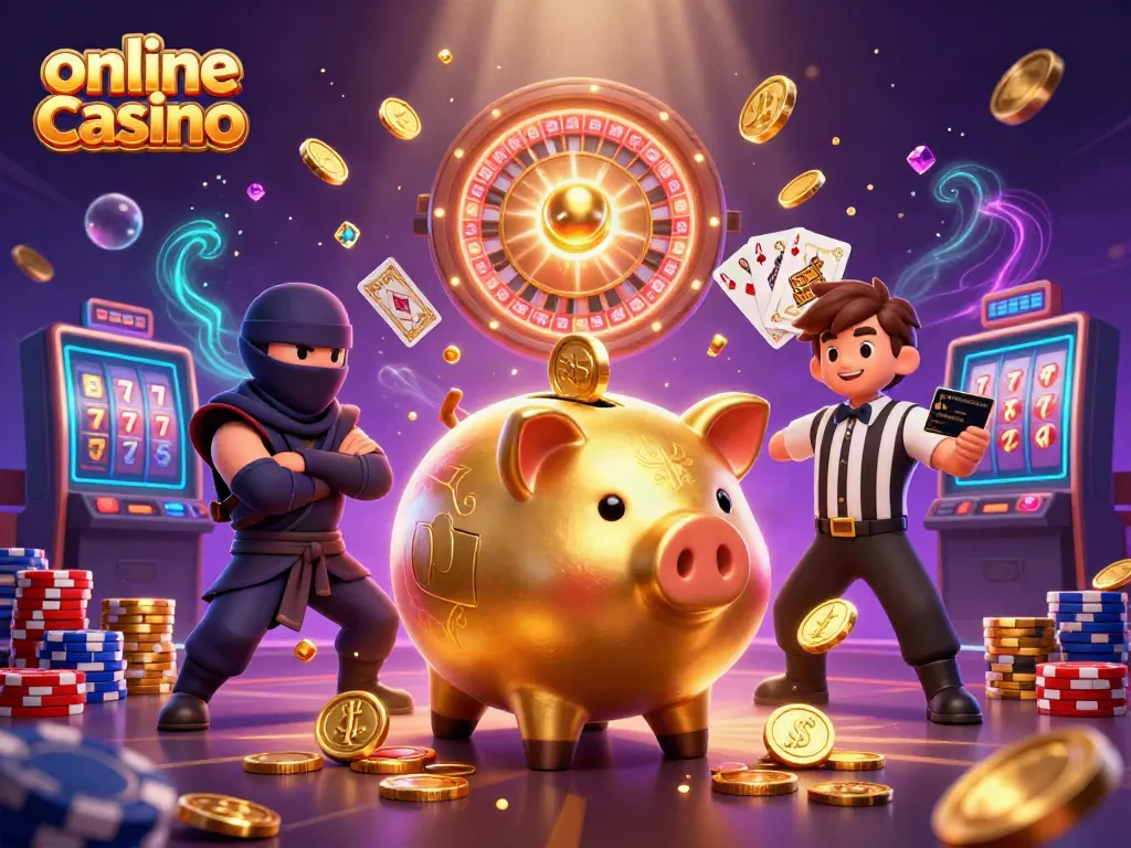 Engage in thrilling gameplay at an online casino featuring unique characters and vibrant elements.