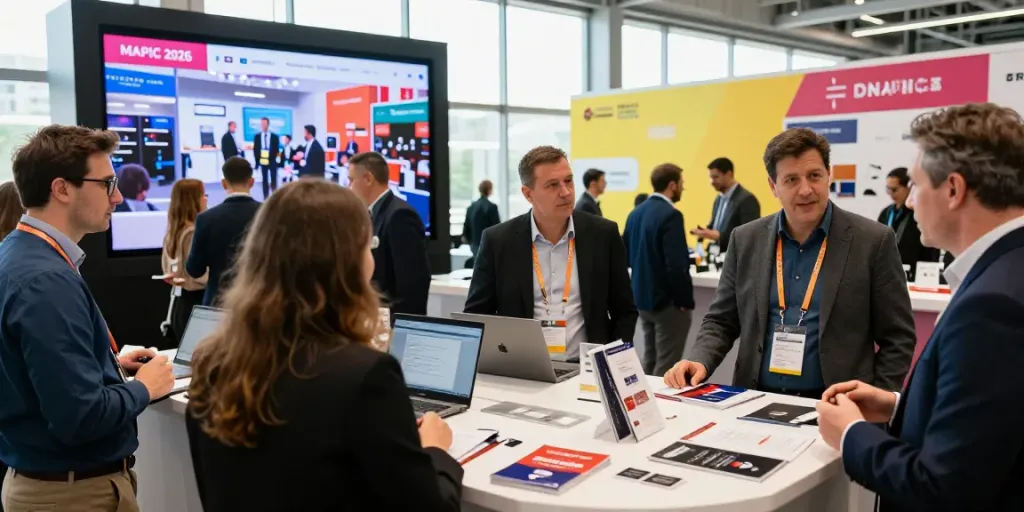 Attendees networking at MAPIC 2026 showcasing vibrant retail insights.