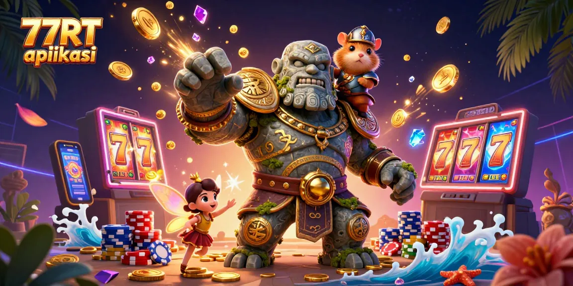 Experience winning with the 77RT aplikasi as the golem guardian and hamster knight bring the casino to life.