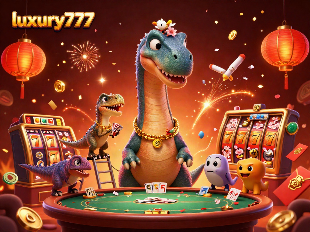 Menangkan jackpot di luxury777 saat melihat brontosaurus besar dan raptor cerdik dalam suasana kasino yang meriah.