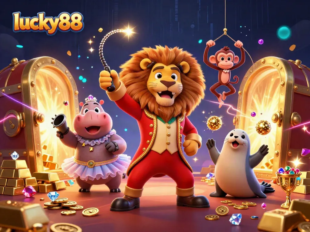 Experience exciting moments at lucky88 with vibrant characters and dynamic casino elements.