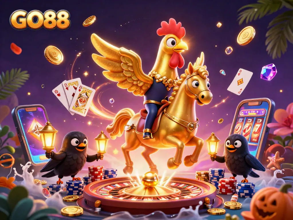 Unleash your luck with GO88's thrilling casino extravaganza featuring stunning characters and golden delights.