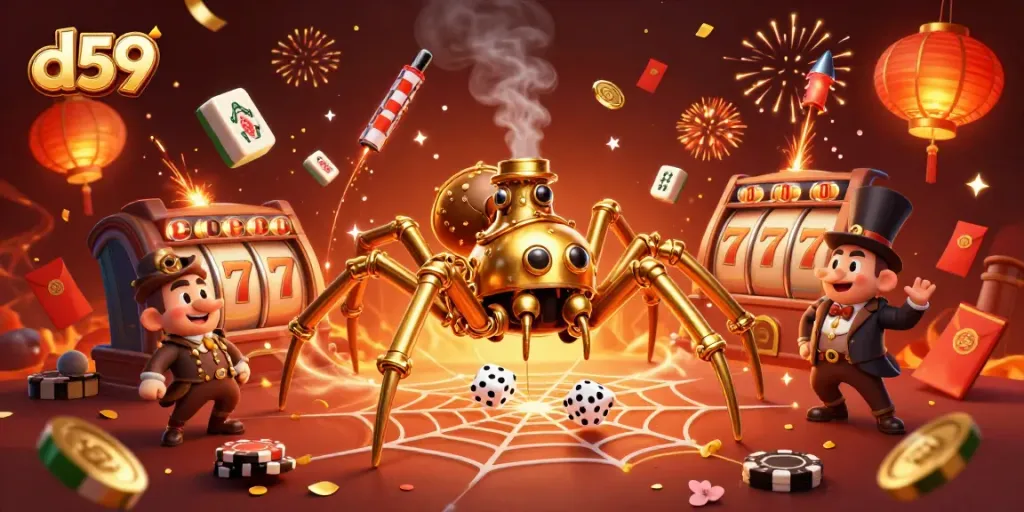 D59 menghadirkan slot gacor dengan berbagai elemen meriah dalam gambar 3D yang menarik perhatian.
