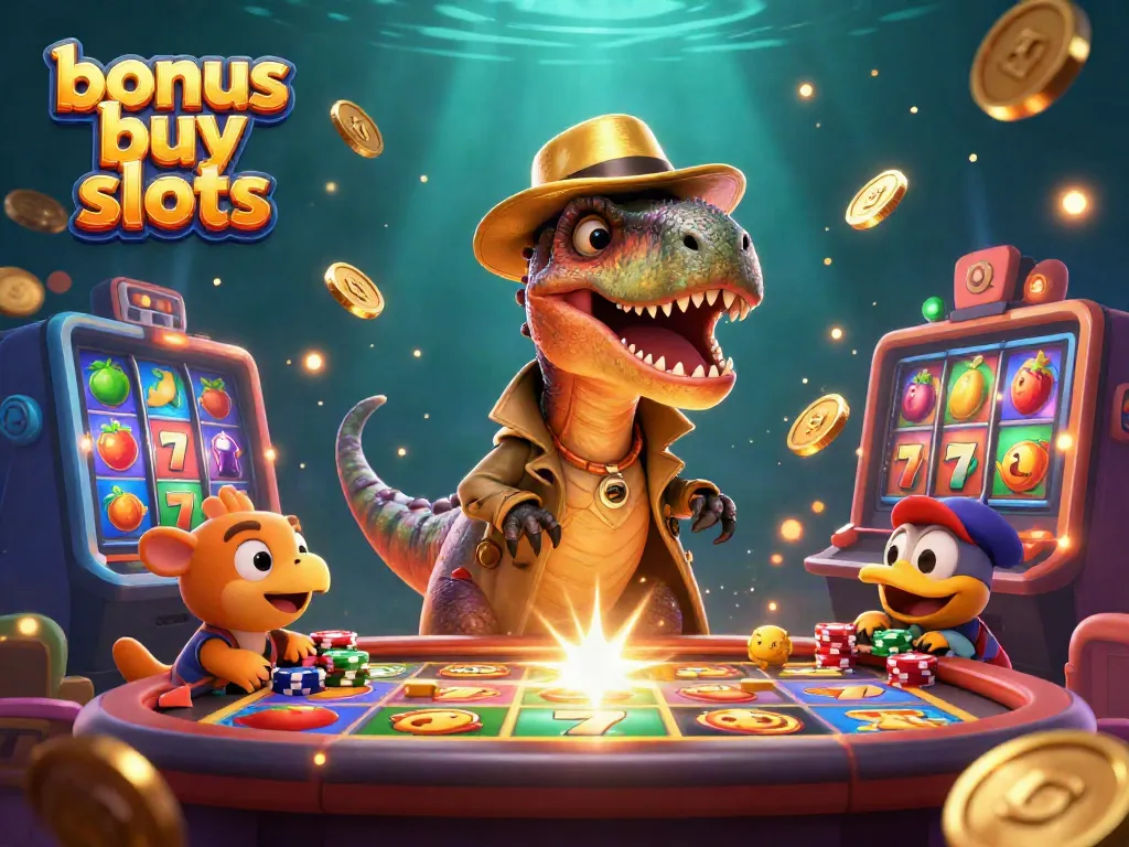 Experience exciting bonus buy slots with a dinosaur card counter and thrilling game visuals.