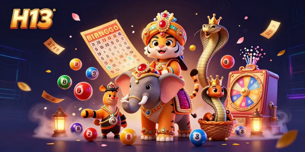 Spin the H13 lottery wheels with a vibrant scene filled with excitement and dynamic elements.