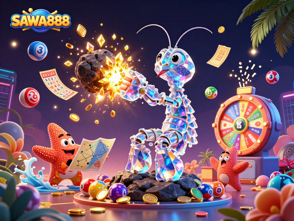 Experience thrilling gameplay with SAWA888's dynamic slots featuring colorful balls and exciting prizes!