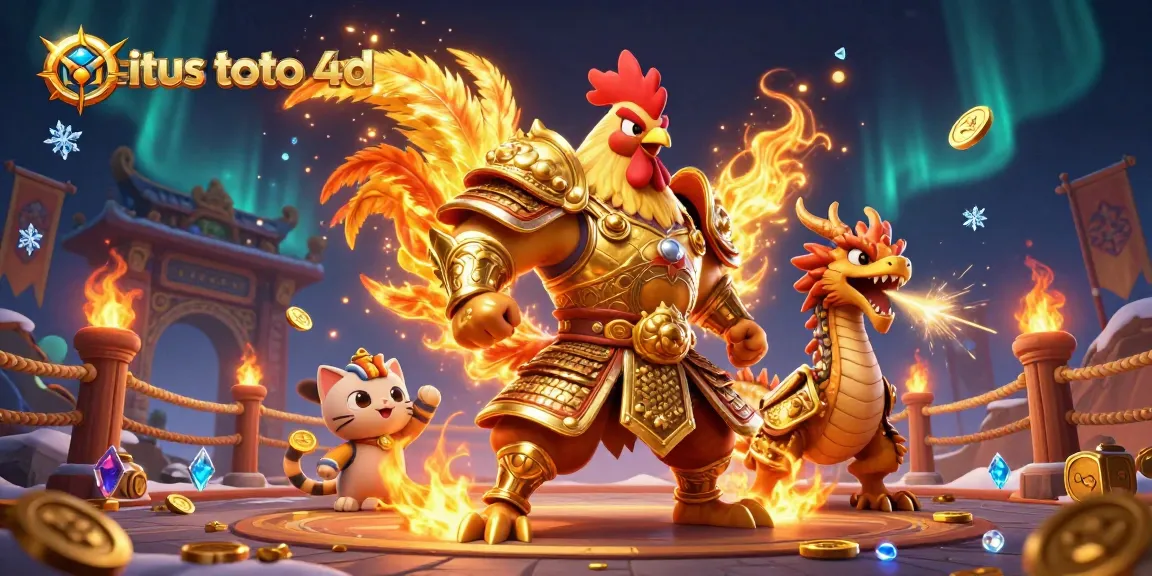 Experience thrilling gameplay with the top situs toto 4d platform featuring a samurai rooster and dragon hatchling.